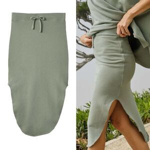 FRANK & EILEEN Donegal Unforgettable Skirt S Sage Green High Low Midi